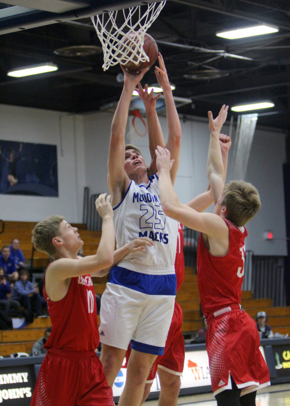 McDonell boys basketball vs Colfax at UW-Stout 12-1-18
